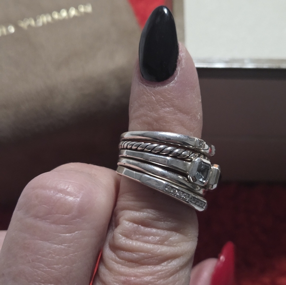 Authentic David Yurman Stax Five Row Ring Size 6 1/2 - Picture 10 of 12